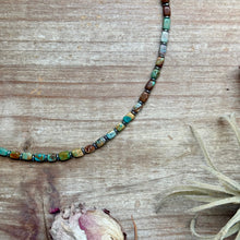 Load image into Gallery viewer, Tube Turquoise &amp; Hematite Necklace – 18"