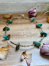 Load image into Gallery viewer, 22” Chunky Turquoise &amp; Dark Brown Shell Heishi Necklace