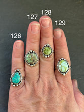 Load image into Gallery viewer, 127 - Sterling Silver Firebird Turquoise Medicine Man Eye Stamped Stacking Ring by Jason Ogg