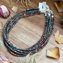 Load image into Gallery viewer, 17” Blue &amp; Pink Sea Sediment Necklace – Sterling Silver