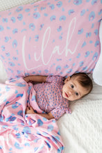 Load image into Gallery viewer, Lillian Leopard Personalized Minky Blanket