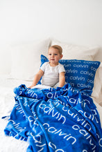 Load image into Gallery viewer, Blue Tones Personalized Minky Blanket