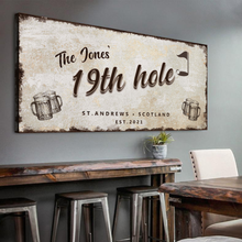 Load image into Gallery viewer, 19th Hole Golf Personalized Sign
