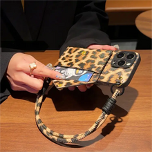 Load image into Gallery viewer, Leopard Wallet Crossbody Phone Case with Detachable Handle &amp; Snake Charm