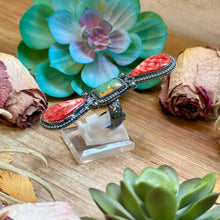 Load image into Gallery viewer, MJ Red Spiny &amp; Green Turquoise Adjustable Ring