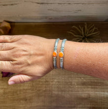 Load image into Gallery viewer, Orange Spiny Oyster Cuff Bracelet – Sterling Silver