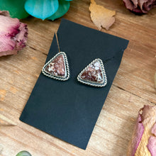 Load image into Gallery viewer, 52 - Sterling Silver Wild Horse Jasper Stud Earrings by Jason Ogg