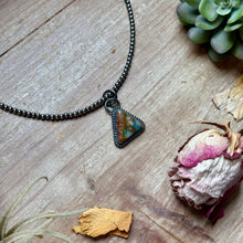 Load image into Gallery viewer, FREE Sterling Silver Pearl Necklace + MJ Triangle Royston Turquoise Pendant