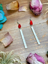 Load image into Gallery viewer, Dyed Coral Earrings – Silver Plated Hook &amp; Dangle