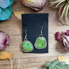 Load image into Gallery viewer, Sterling Silver Sonoran Turquoise Dangle Earrings – Handmade by Artist Jason Ogg