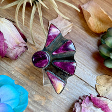 Load image into Gallery viewer, MJ Purple Spiny Oyster Ring – Sterling Silver Adjustable Band