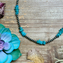 Load image into Gallery viewer, 16” Light Blue Turquoise Chip Necklace