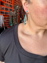 Load image into Gallery viewer, Kingman Turquoise Dangle Earrings – Sterling Silver, Lightweight, USA Made