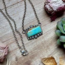 Load image into Gallery viewer, 103 - Sterling Silver Blackjack Turquoise Bar Necklace by Jason Ogg