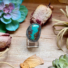 Load image into Gallery viewer, MJ Freeform Turquoise Ring – Sterling Silver