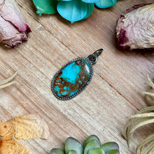 Load image into Gallery viewer, MJ Turquoise Pendant – Sterling Silver