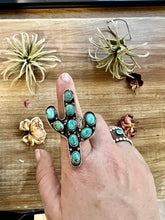 Load image into Gallery viewer, Blue cactus turquoise rings