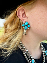 Load image into Gallery viewer, Complete Squash Blossom Set – Kingman Turquoise – Sterling Silver – Navajo Made by Wilson Dawes