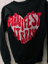Load image into Gallery viewer, Manifest It, Baby – Black Hanes Crewneck (Front &amp; Back Print)