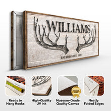 Load image into Gallery viewer, Personalized Family Antler Sign IV