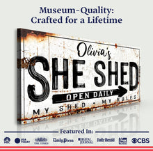Load image into Gallery viewer, Personalized She Shed Sign XII