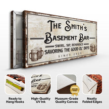 Load image into Gallery viewer, Swirl, Sip, Reminisce Basement Bar Sign