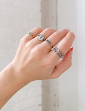 Load image into Gallery viewer, Silver Wildflower Signet Ring