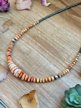 Load image into Gallery viewer, 22” Orange &amp; Turquoise Graduated Necklace