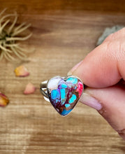 Load image into Gallery viewer, Heart Ring - Size 6 -Dahlia ring and sterling silver II