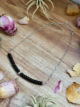 Load image into Gallery viewer, 16” Black Onyx Paperclip Necklace – Sterling Silver Accent