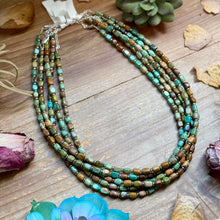Load image into Gallery viewer, 18” Turquoise Tube Necklace – Sterling Silver &amp; Hematite