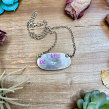 Load image into Gallery viewer, 102 - Sterling Silver Ribbon Easter Blue Turquoise Bar Necklace by Jason Ogg