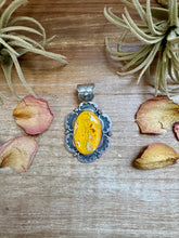 Load image into Gallery viewer, Bumblebee Jasper Pendant – Sterling Silver, Bright Yellow