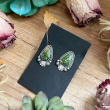 Load image into Gallery viewer, 2 - Sterling Silver Sonoran Gold Turquoise Stud Earrings by Shay Pfeiffer