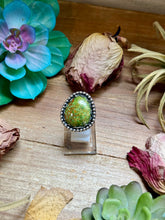 Load image into Gallery viewer, MJ Green Turquoise Sterling Silver Ring – Adjustable Free Form