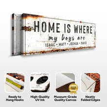 Load image into Gallery viewer, Home Is Where My Boys Are Family Sign IV