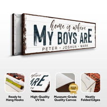 Load image into Gallery viewer, Home Is Where My Boys Are Family Sign