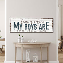 Load image into Gallery viewer, Home Is Where My Boys Are Family Sign