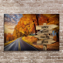 Load image into Gallery viewer, Family Names Autumn Road Sign