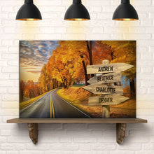 Load image into Gallery viewer, Family Names Autumn Road Sign