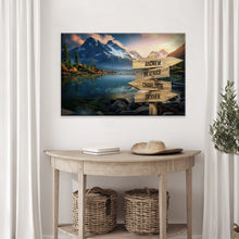 Load image into Gallery viewer, Mountain Sunrise Family Names Sign