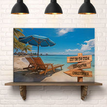 Load image into Gallery viewer, Summer Beach Family Names Sign