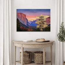 Load image into Gallery viewer, Yosemite Sunset Family Names Sign