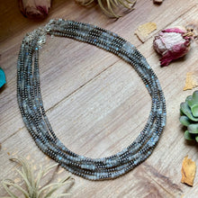 Load image into Gallery viewer, Faceted Moonstone Necklace – 19" 3mm