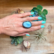 Load image into Gallery viewer, MJ Ring Oval Blue Larimar Sterling Silver