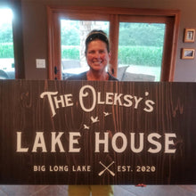 Load image into Gallery viewer, Rustic Family Lake House Sign