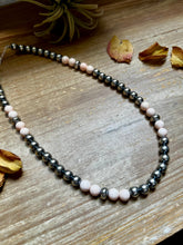 Load image into Gallery viewer, Pink Conch &amp; Sterling Silver Necklace – 8 mm Pearls – 19 Inch + Extender