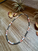 Load image into Gallery viewer, 17-Inch Sterling Silver Pearl &amp; Spiny Oyster Necklace