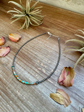 Load image into Gallery viewer, Sterling Silver Pearl Choker with Turquoise &amp; Spiny Oyster Heishi