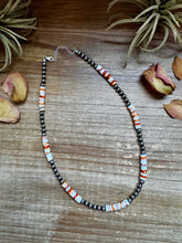 Load image into Gallery viewer, 17-Inch Sterling Silver Pearl &amp; Spiny Oyster Necklace